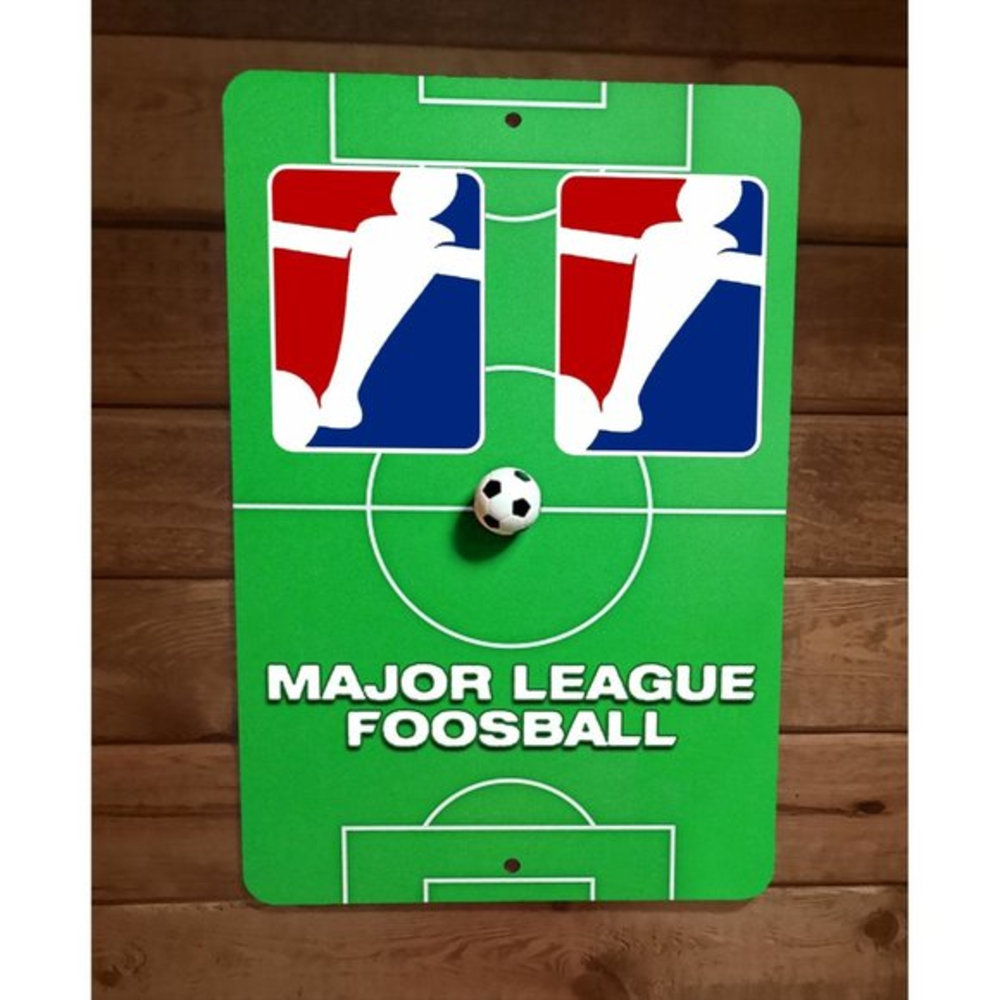 Major League Foosball 8x12 Metal Wall Sign Sports Bar Poster
